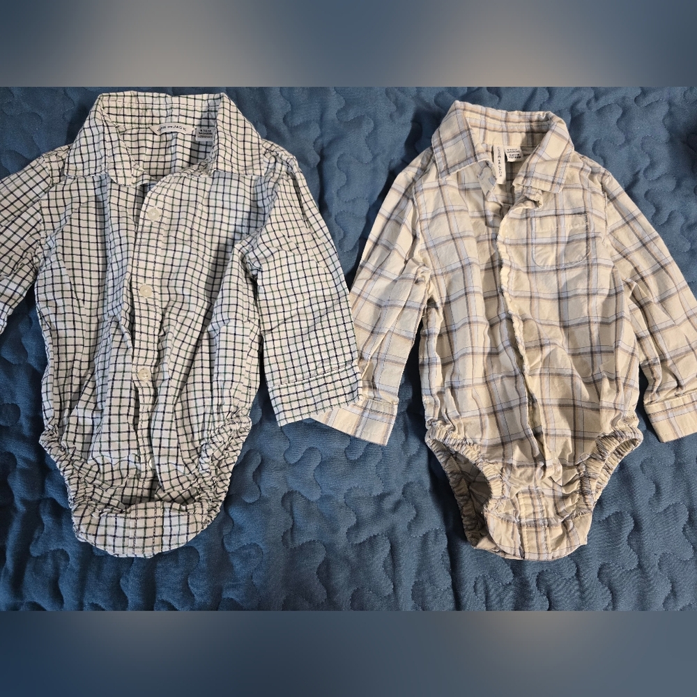Janie and Jack Green and Blue Plaid Shirt